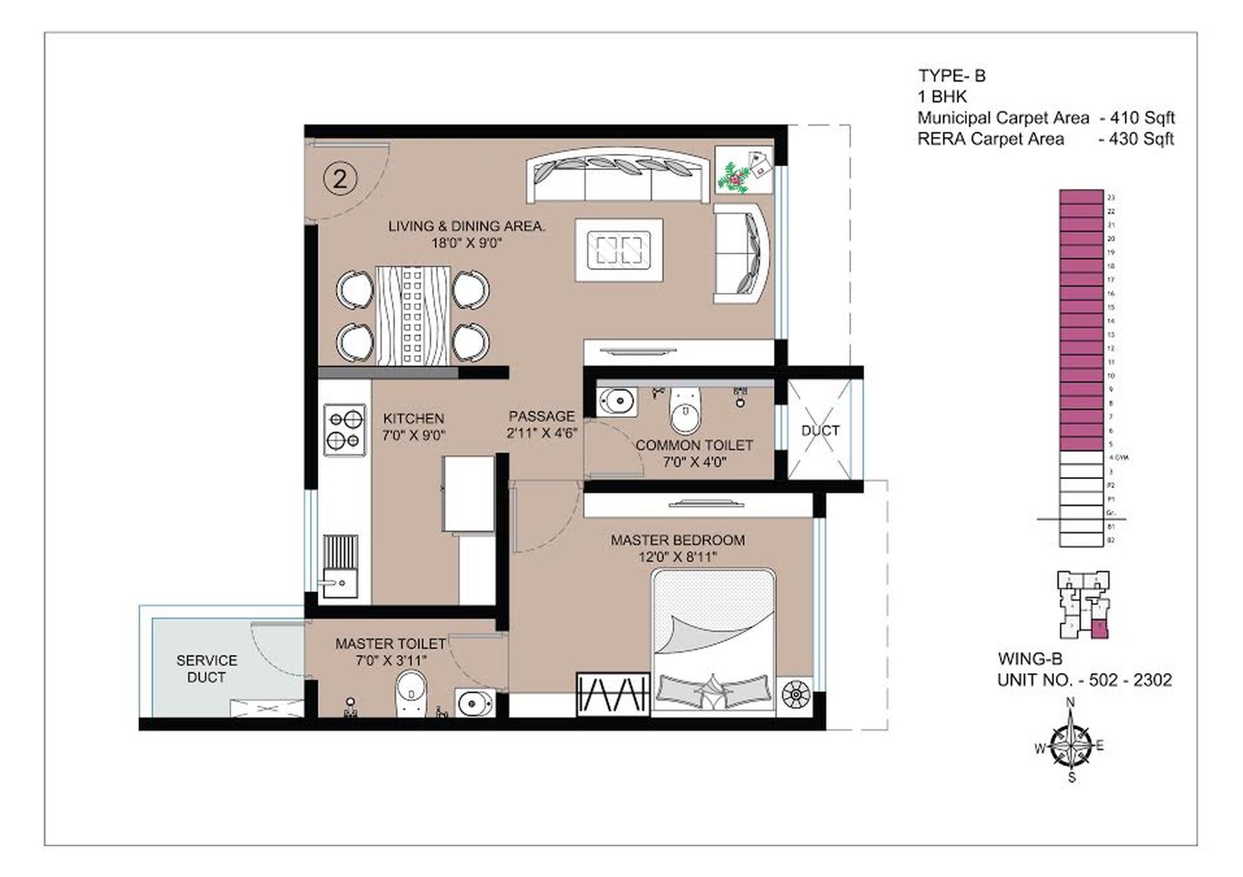 floor plan 2 BHK